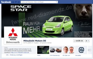 Unter dem Motto "Raum für Mehr" präsentiert sich die Facebook-Fanpage von Mitsubishi Motors Deutschland (MMD).